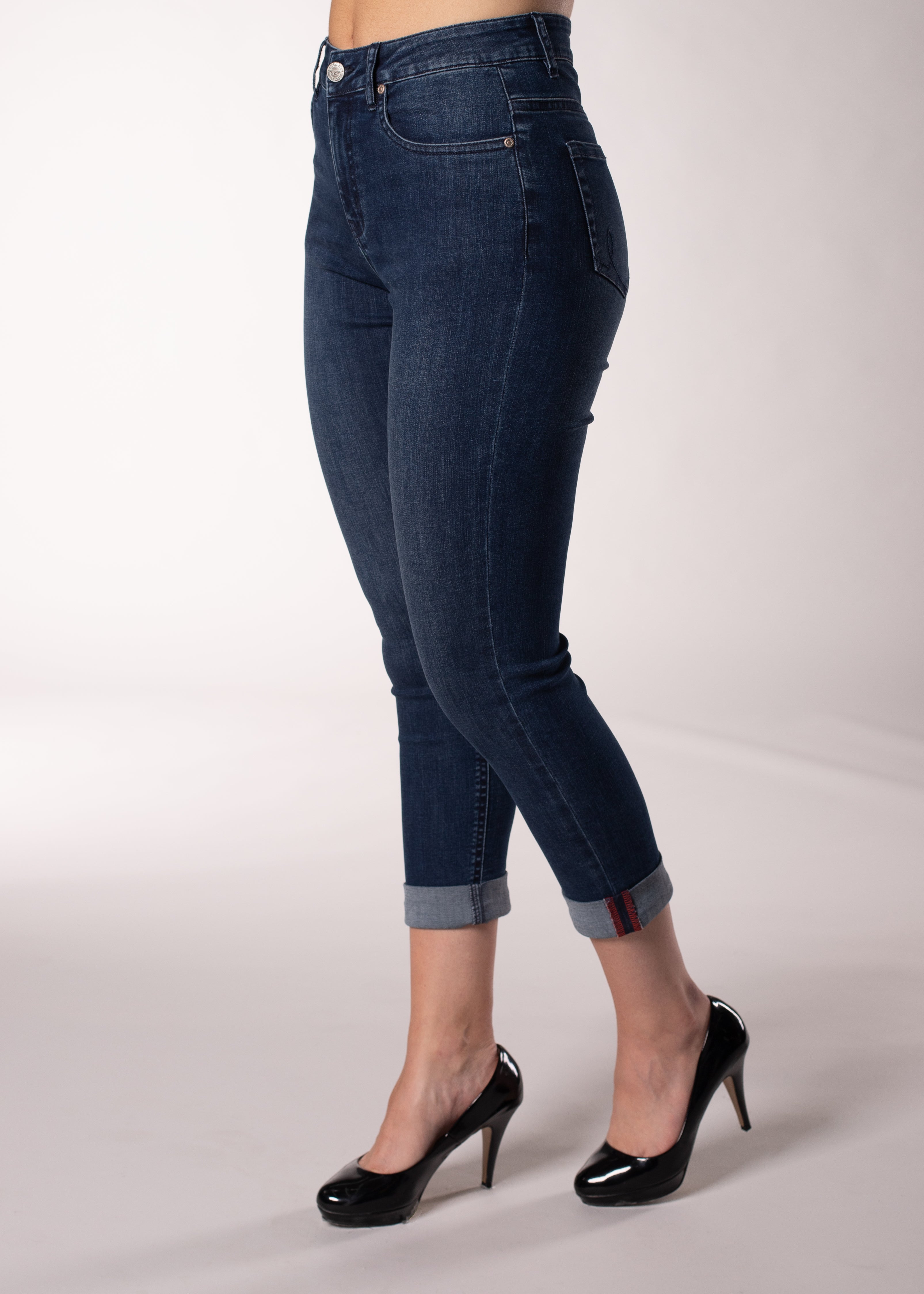 Stifte bekendtskab Forklaring Watt Carreli Jeans® | Angela Fit Ankle Leg Length in Blue Black Denim