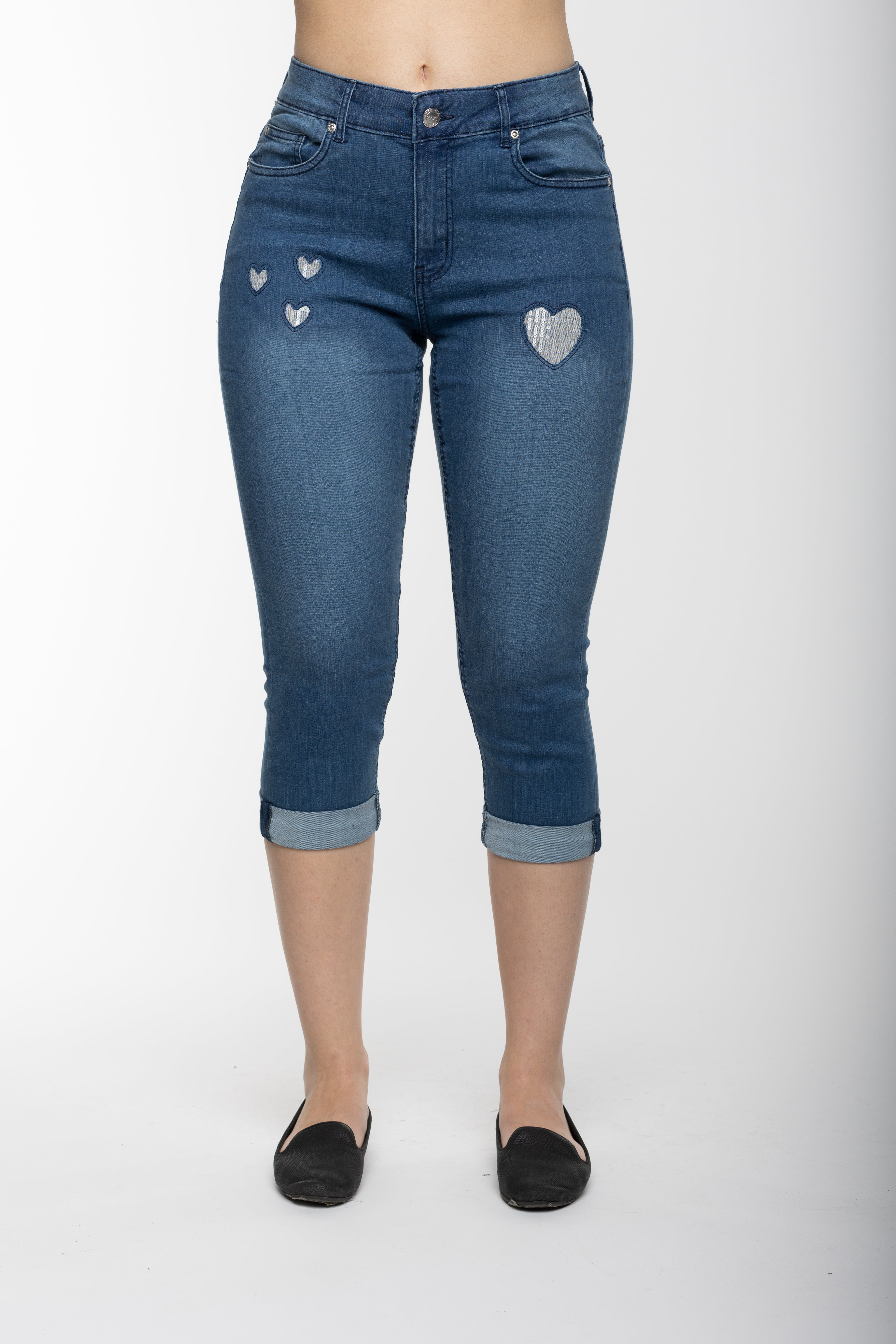 Buy Wholesale Girls Blue Embroidered Jeans Capri - Jeans for Girls